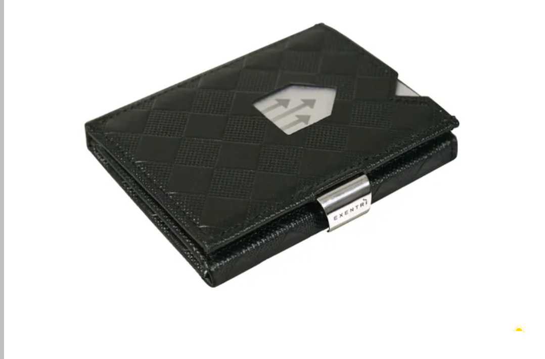 EXENTRI Black Chess RFID Protected Leather Wallet