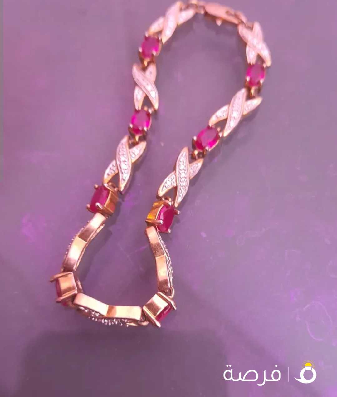 PAJ BR stamp Ruby stone straling silver breclaet