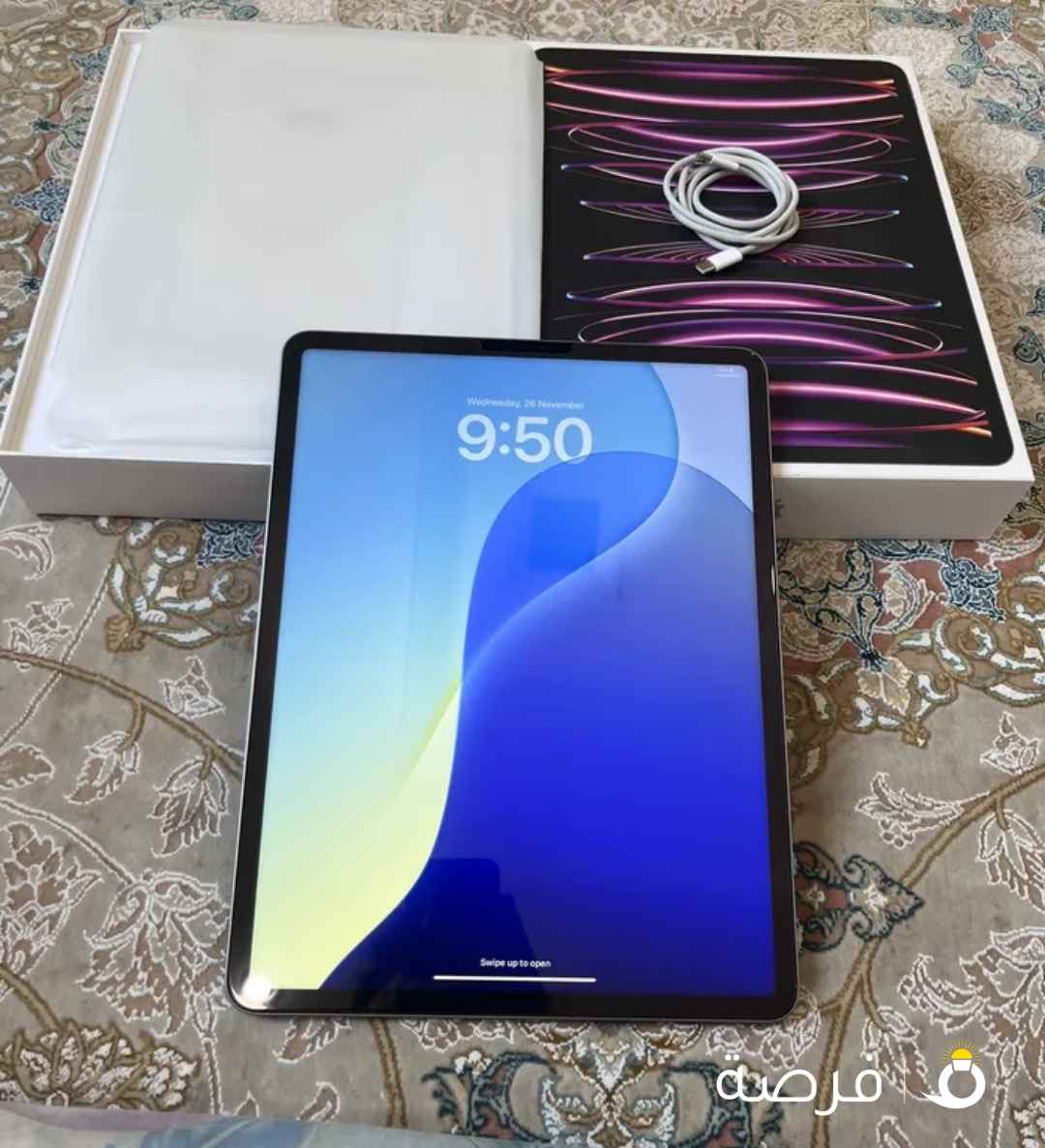 ايباد ابروm2 بوصه 12.9قيقا512كامل اغراض نضيف حيل ولا ختش مو مبدل شي اخو الجديد