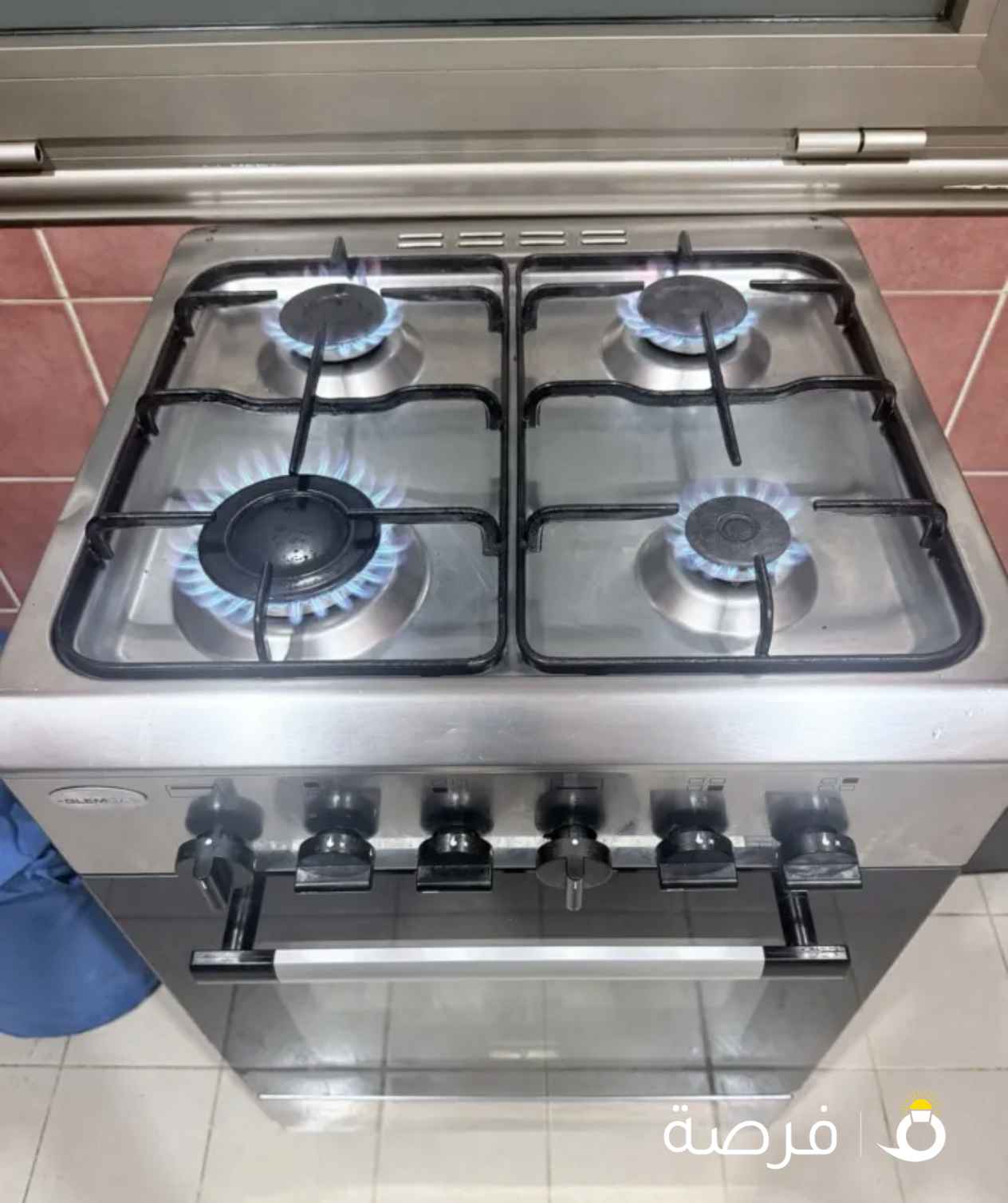 جليم جاز بوتاجاز (طباخ) 4 شعله ستانلس ستيل ايطالي بحاله ممتازه جدا جدا