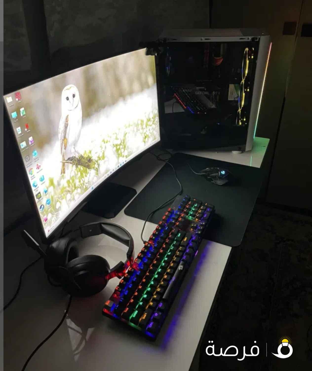 للبيع بي سي قيمنق كامل مع ملحقاته نظيف حيل شرط النظافة