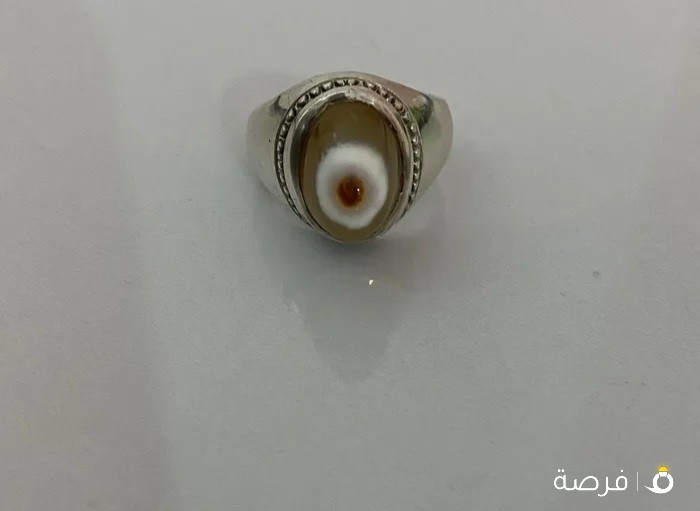 خاتم فضه عيار 925 حجر سليماني هندي