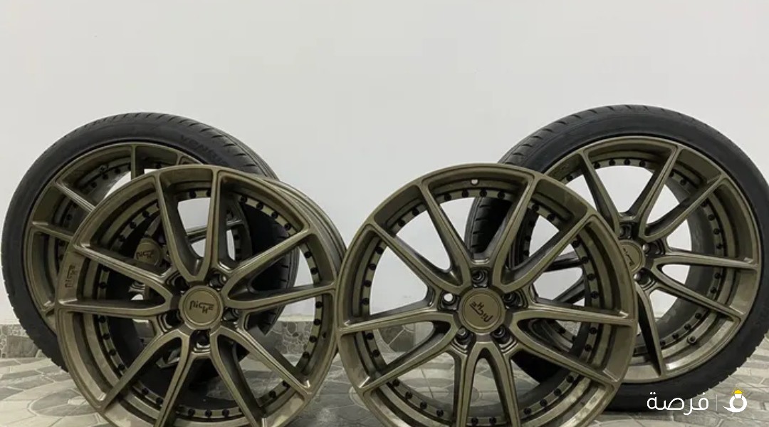 للبيع رنقات niche wheels عرضين ( أصلي ) 5 براغي