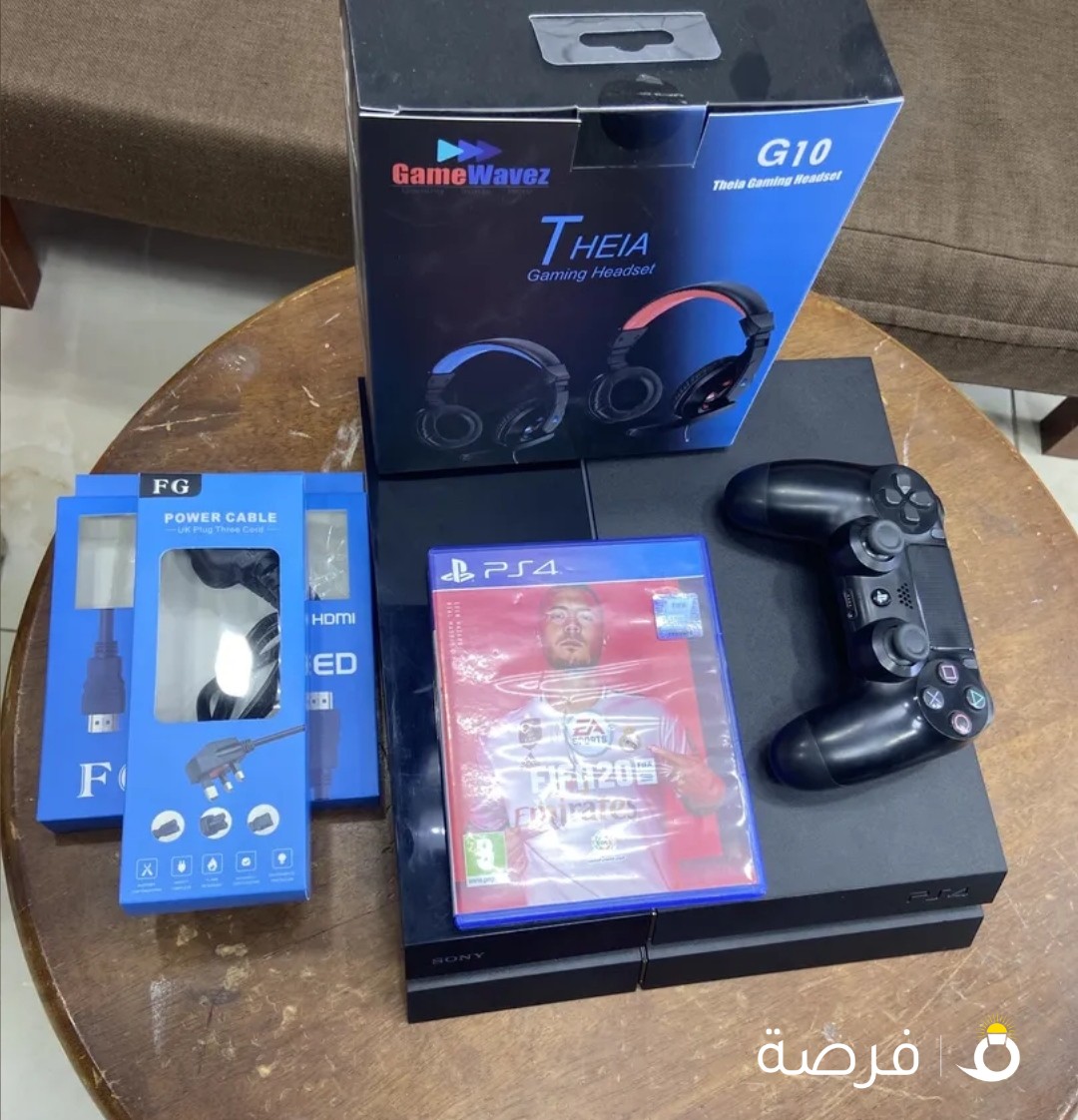 جهاز سوني فور مع 10العاب اطفال مع فيفا 2020اسطوانه وسماعه مع كامل الاغراض جديده