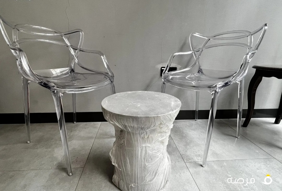 Fiber plastic chairs and table