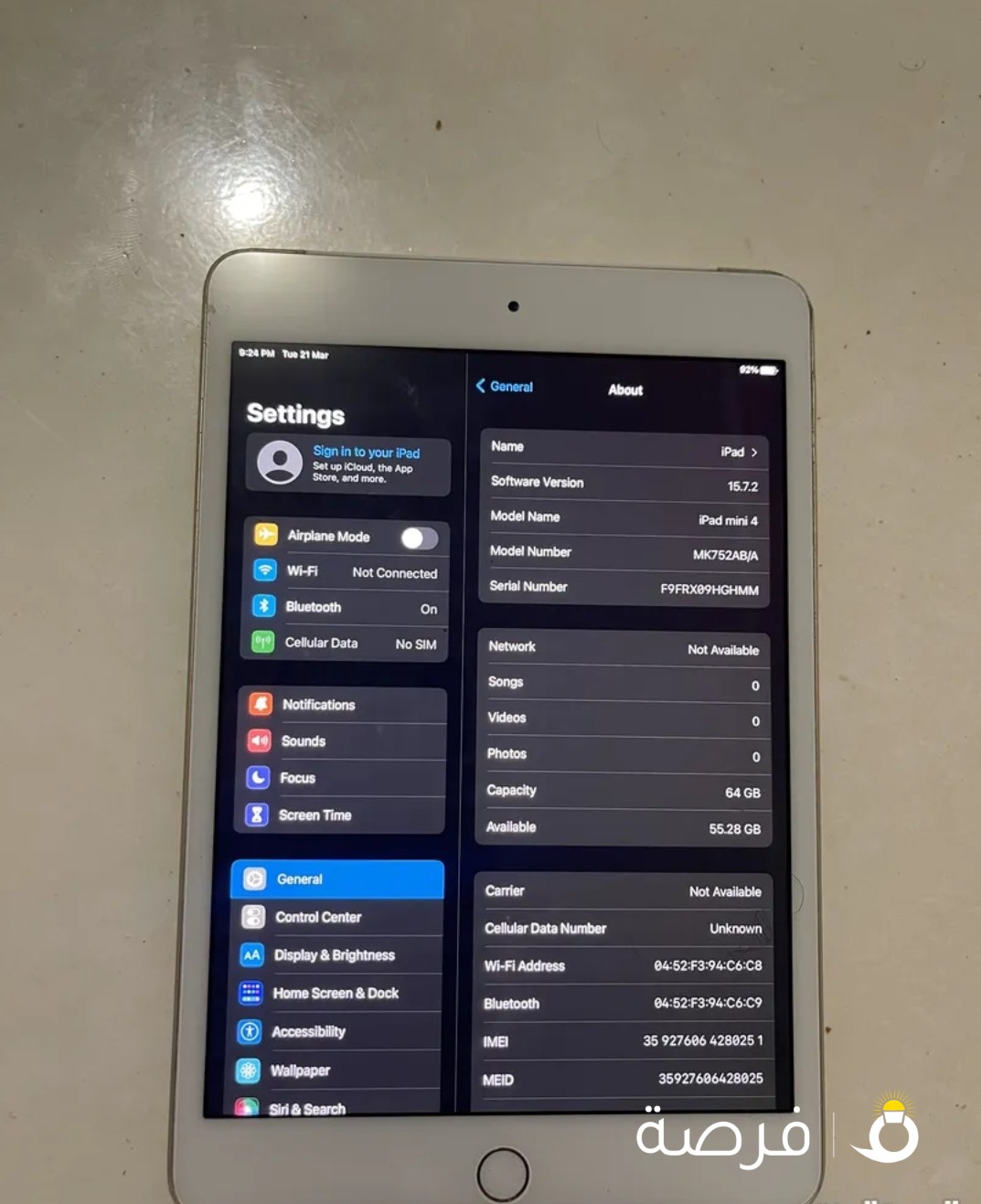 ipad mini4 simcard 64 giga