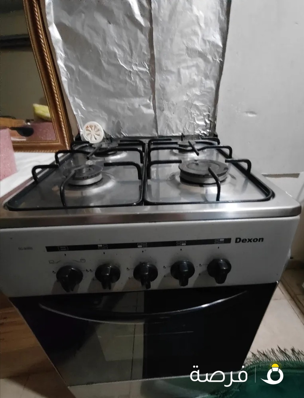 Gas stove with oven and gas cylinder