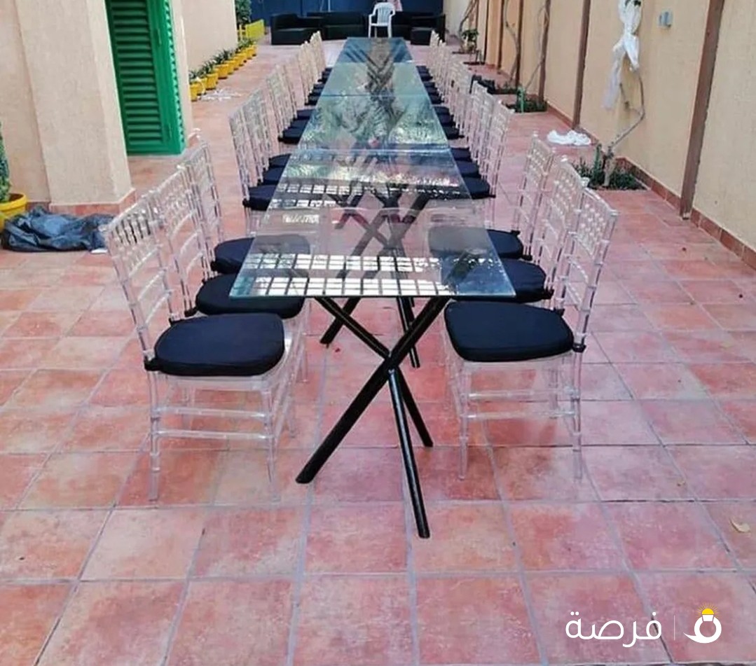 تاجير كراسي وطاولات جميع ما يلزم الأفراح والمناسبات