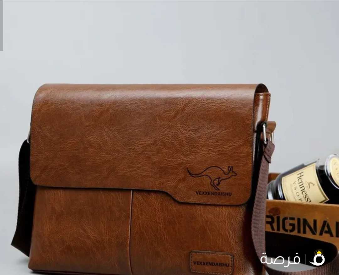 Cross body men's shoulder bag Made of soft leather Crack and water resistant