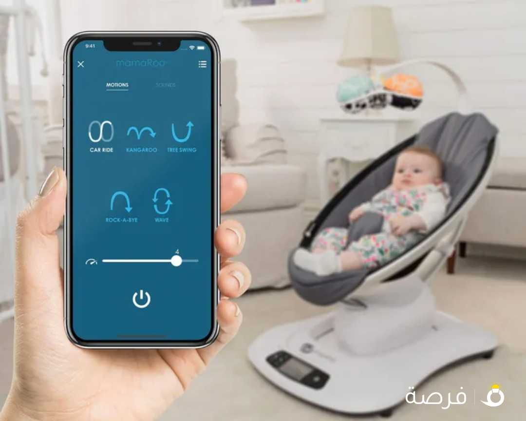 كرسي هزاز مامارو بحركات متعددة 5.0 من فور ممز - رمادي كالجديد بالكرتون استعمال خفيف جدا