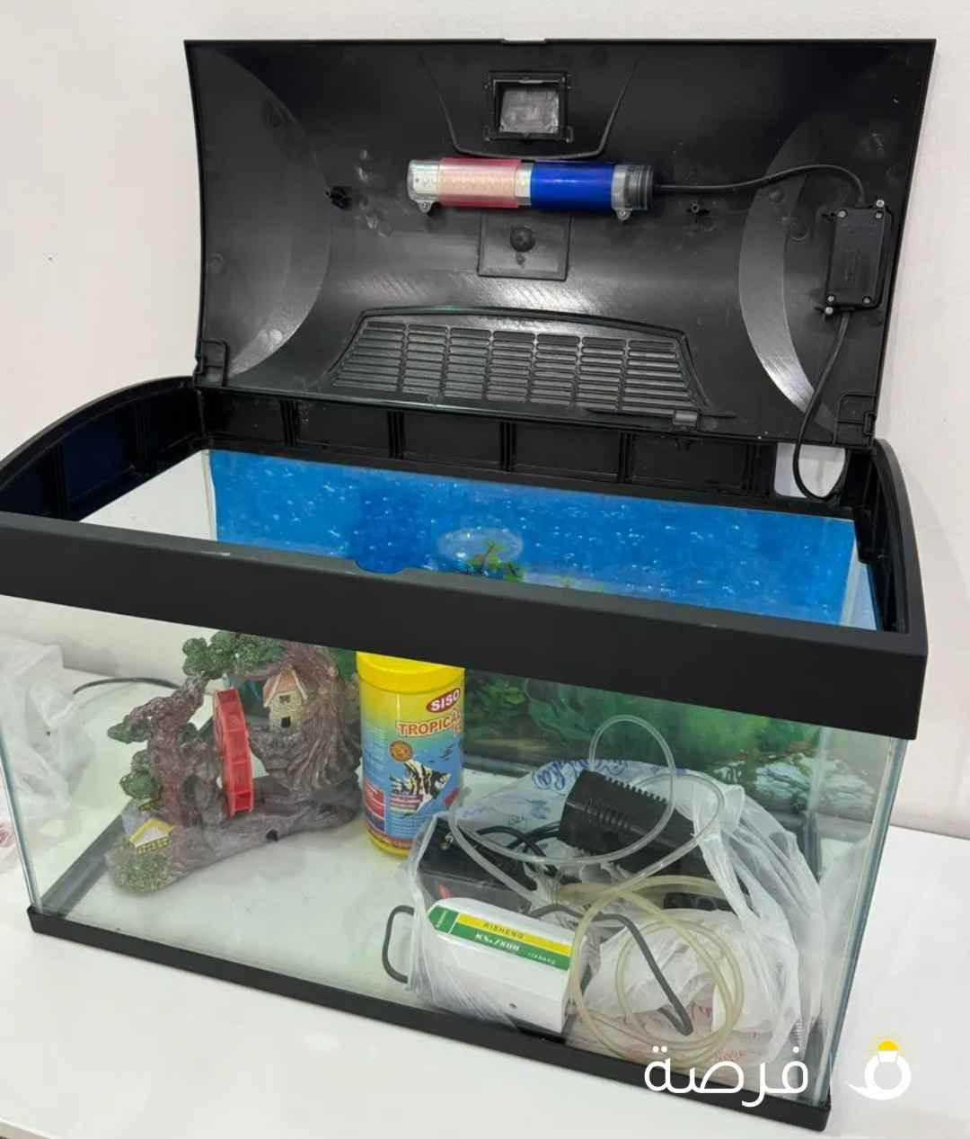 حجم وسط حوض سمك