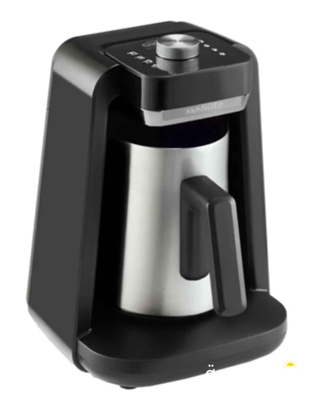 ماكينة قهوة تركية ومشروبات ساخنة وخافقة حليب لون سلفر