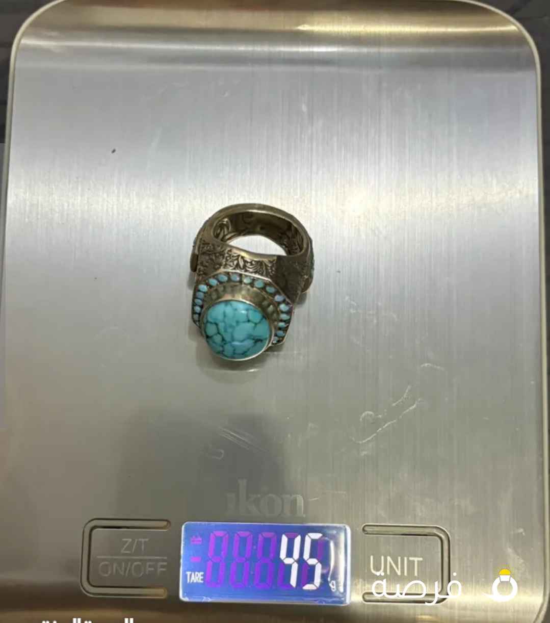 خاتم فضه ثقيل جديد حجر فيروز