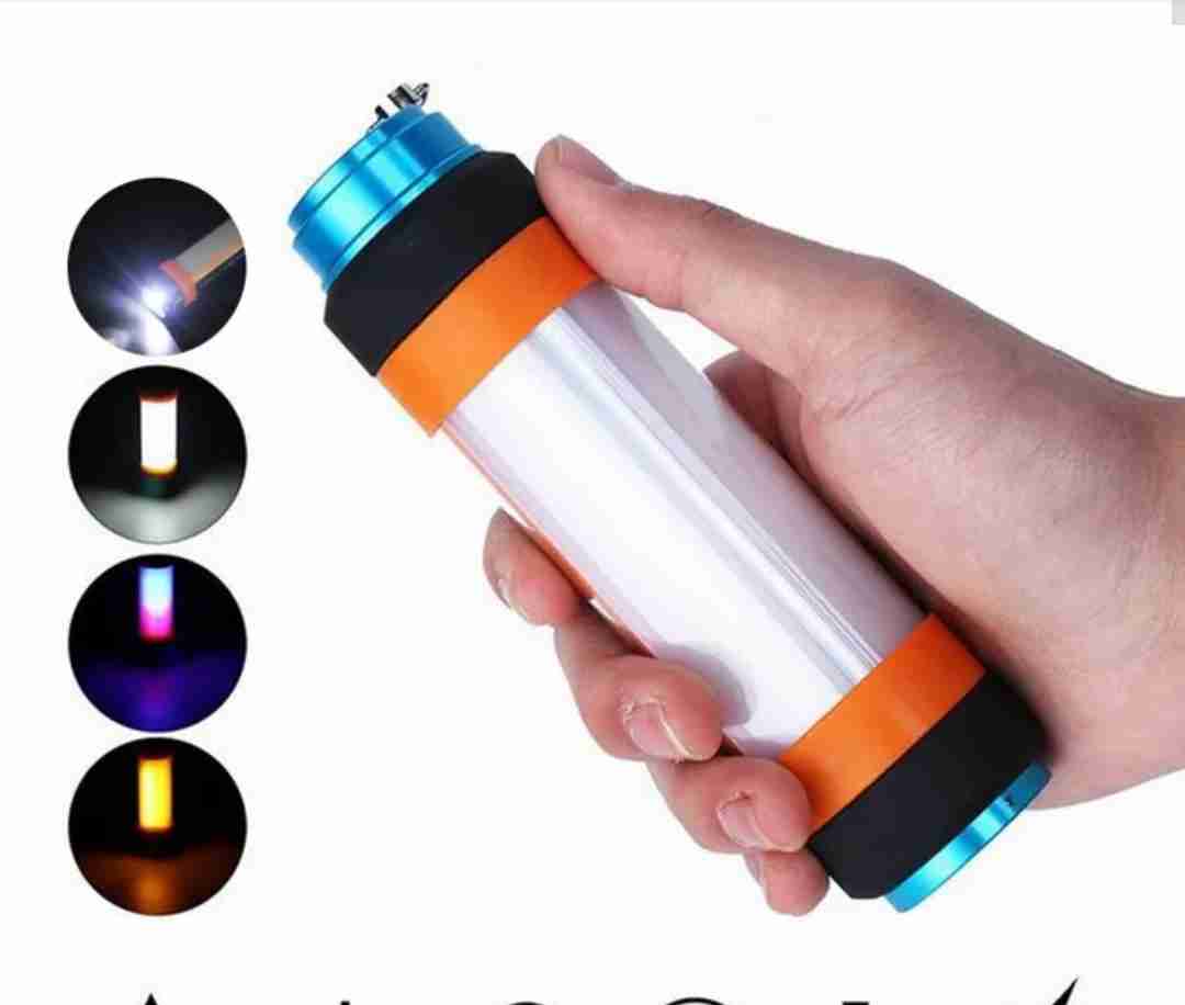 إضاءة خارجية للمخيم 3 درجات مع برتقالي وأحمر 16سم ED OUTDOOR RECHARGEABLE WATERPROOF LAMP
