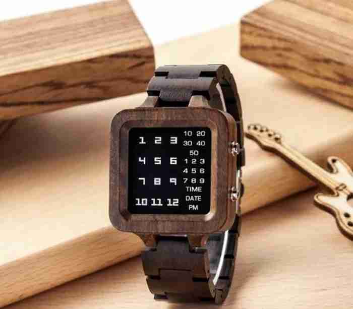 Metal & wooden watch