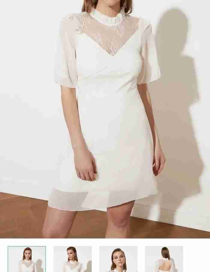BRANDNEW 2 Dresses (white & beige color) and White heels