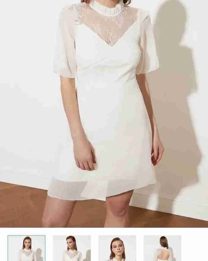 BRANDNEW 2 Dresses (white & beige color) and White heels