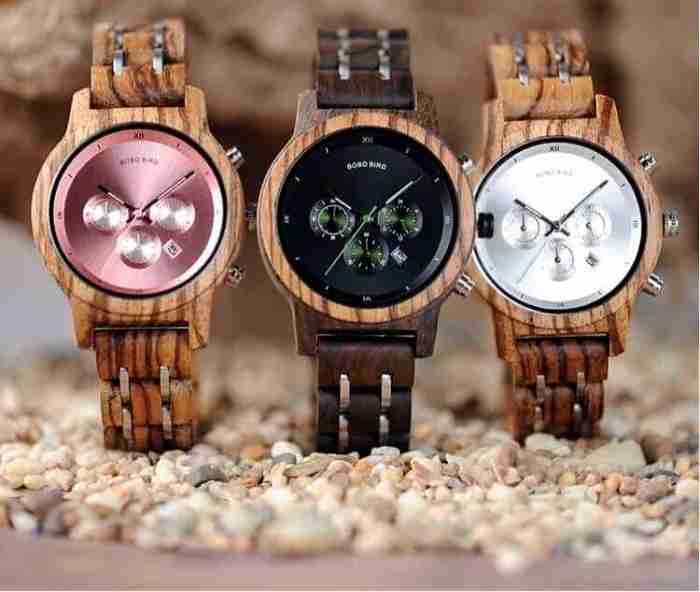 Metal & wooden watch