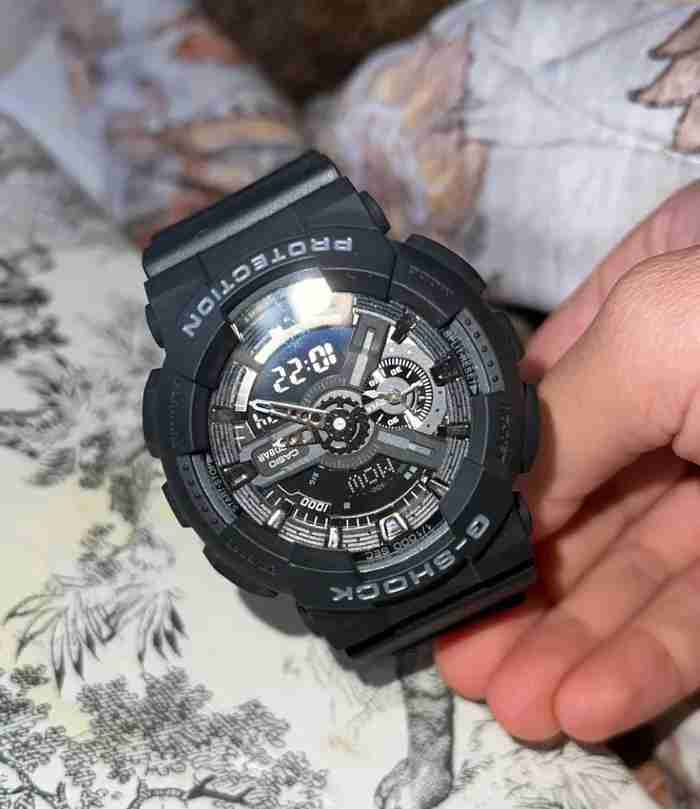 black G-shock wristwatch
