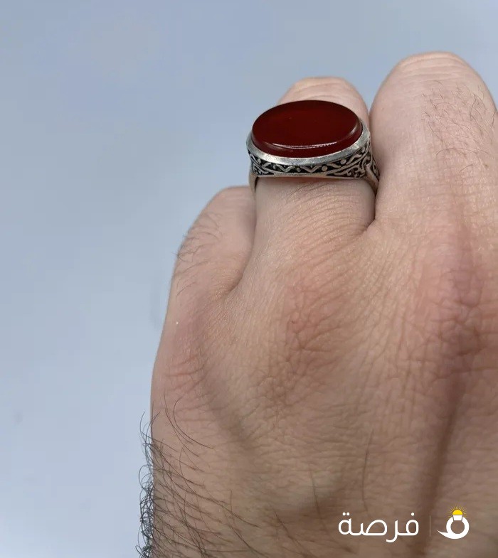 للبيع خاتمين عقيق جزع تفصال مميز الاسود