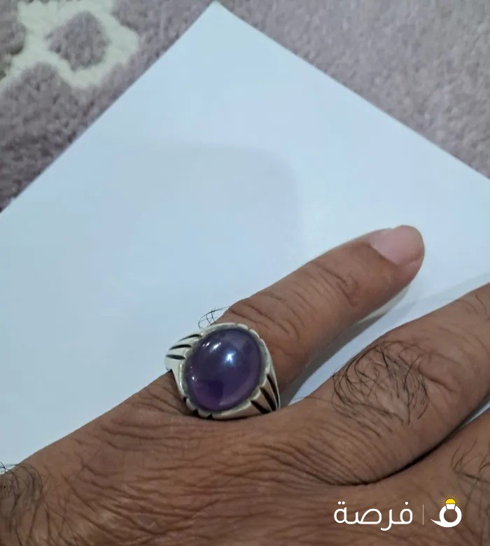للبيع خاتم عقيق يمني بنفسجي